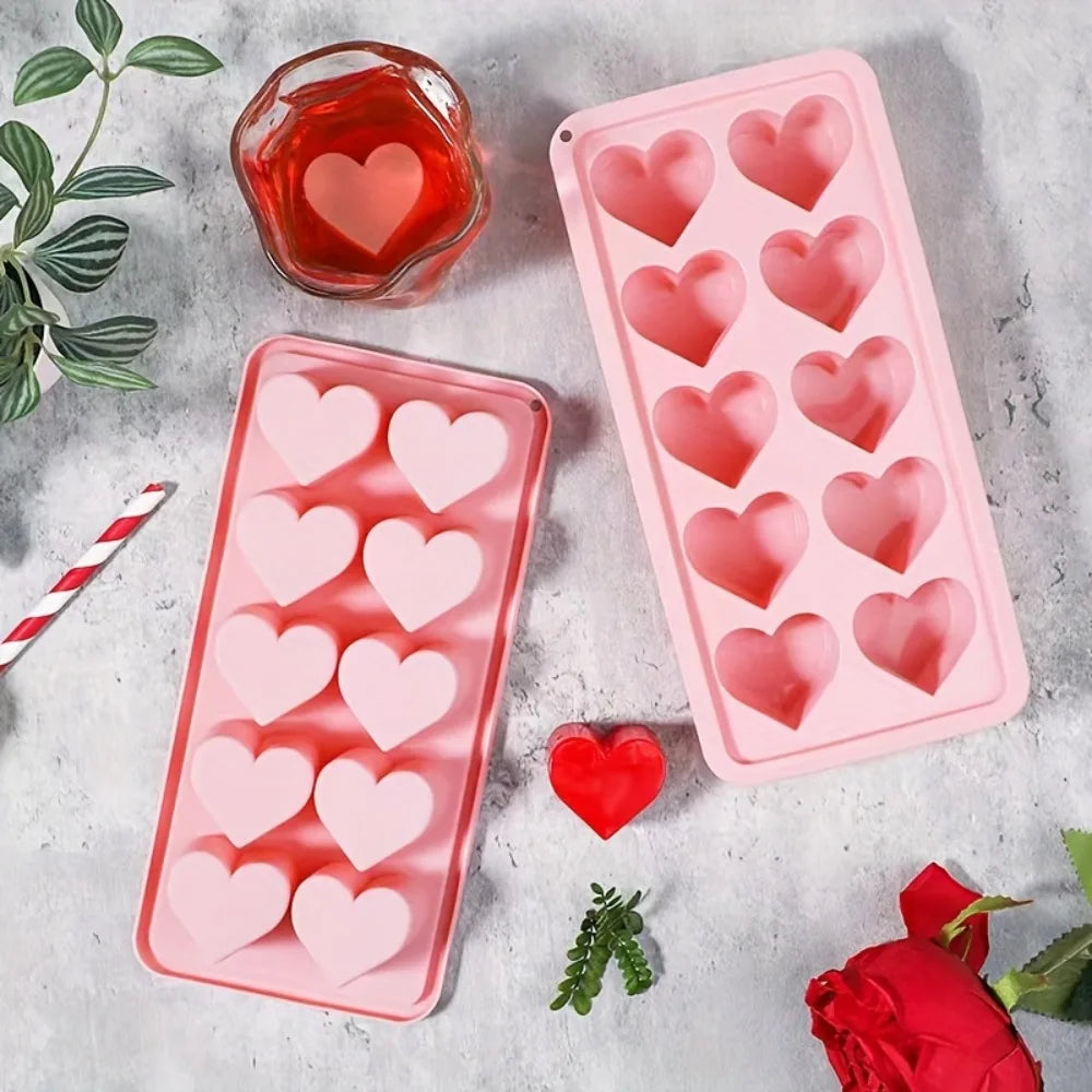 10 Grid Heart-shaped Ice Cube Mould