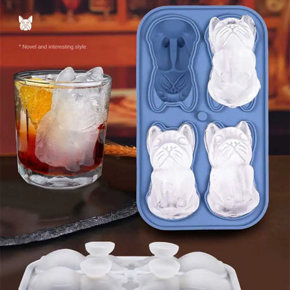 3D Bulldog Novelty Ice Cube Mould