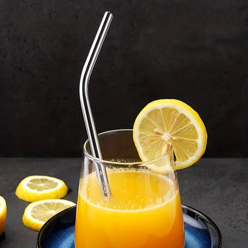 Reusable Metal Drinking Straight & Bent Straws