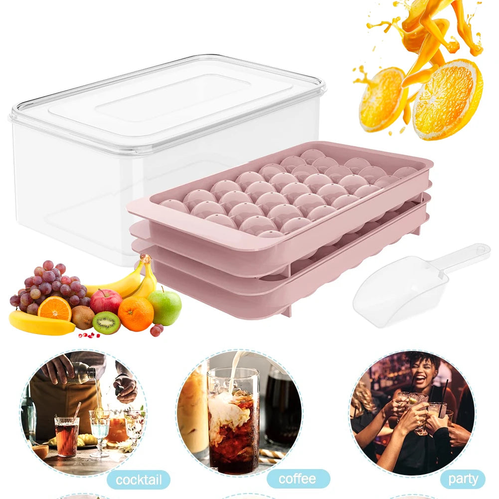 Ice Ball Maker Moulds with Storage Box