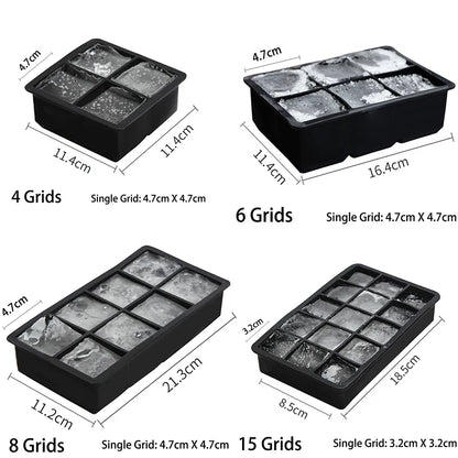 4/6/8/15 Grid Big Ice Tray Mould