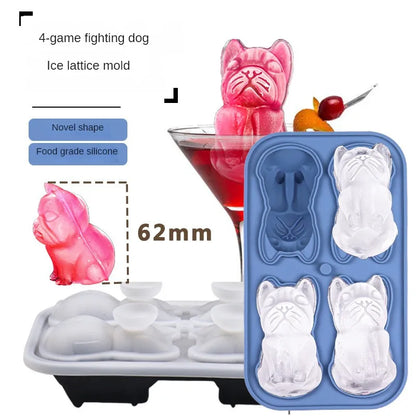 3D Bulldog Novelty Ice Cube Mould