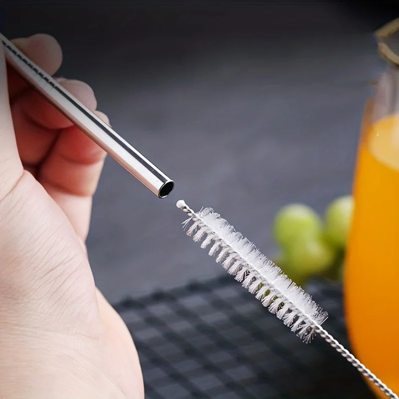 Reusable Metal Drinking Straight & Bent Straws