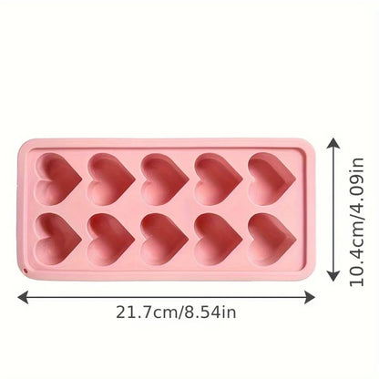 10 Grid Heart-shaped Ice Cube Mould